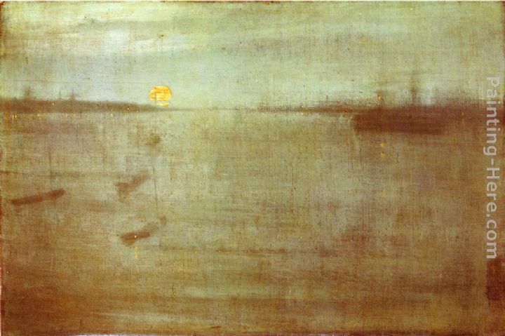 Nocturne Blue and Gold - Southampton Water painting - James Abbott McNeill Whistler Nocturne Blue and Gold - Southampton Water art painting